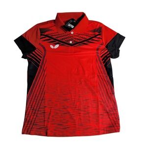 Butterfly 2131B Table Tennis Polo Shirt Red Black Men 2XL New